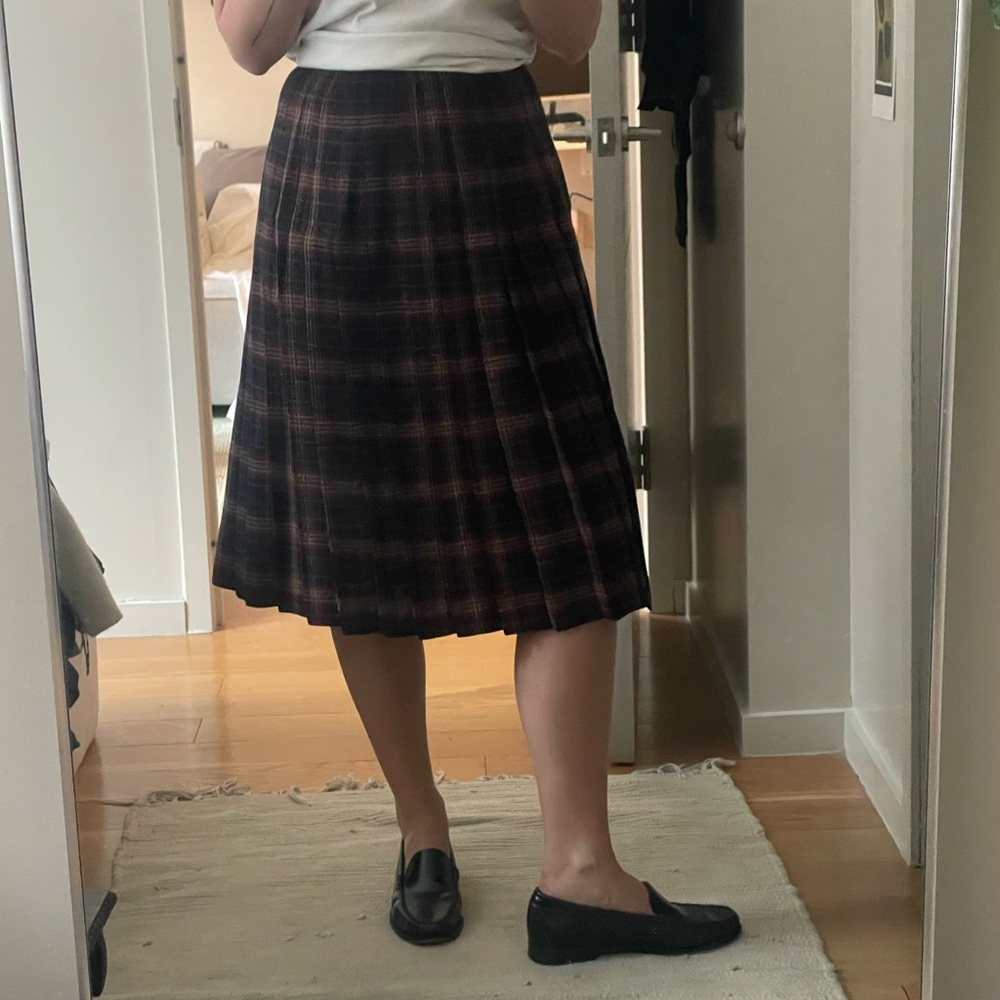 Vintage plaid a-line skirt